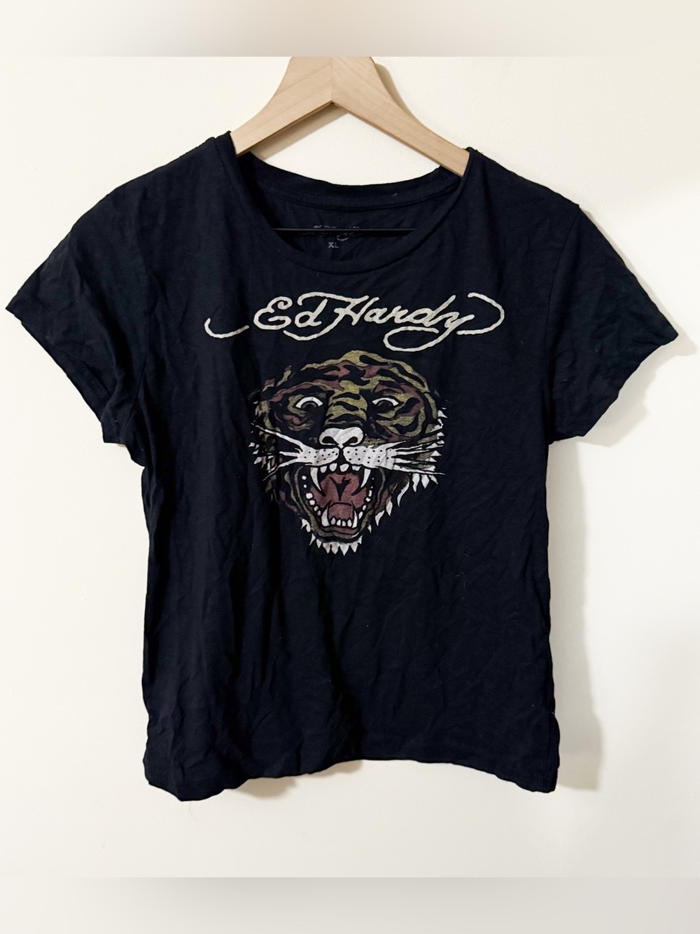 Ed Hardy Womens Y2K Graphic Tee Shirt Size XL 2000s